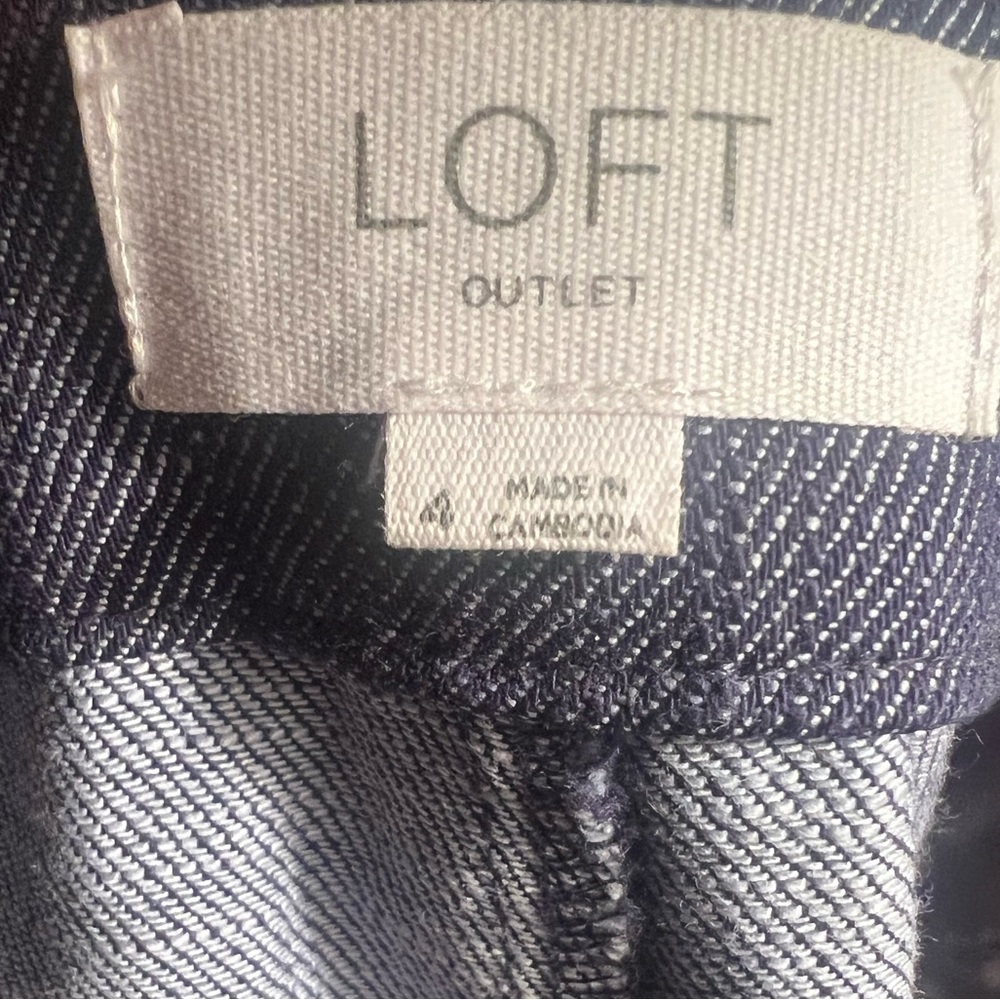 LOFT Deep Blue Wide-Leg Pants - Picture 2 of 7